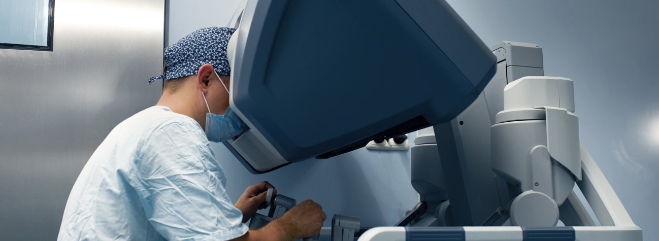 doctor operating surgical machine