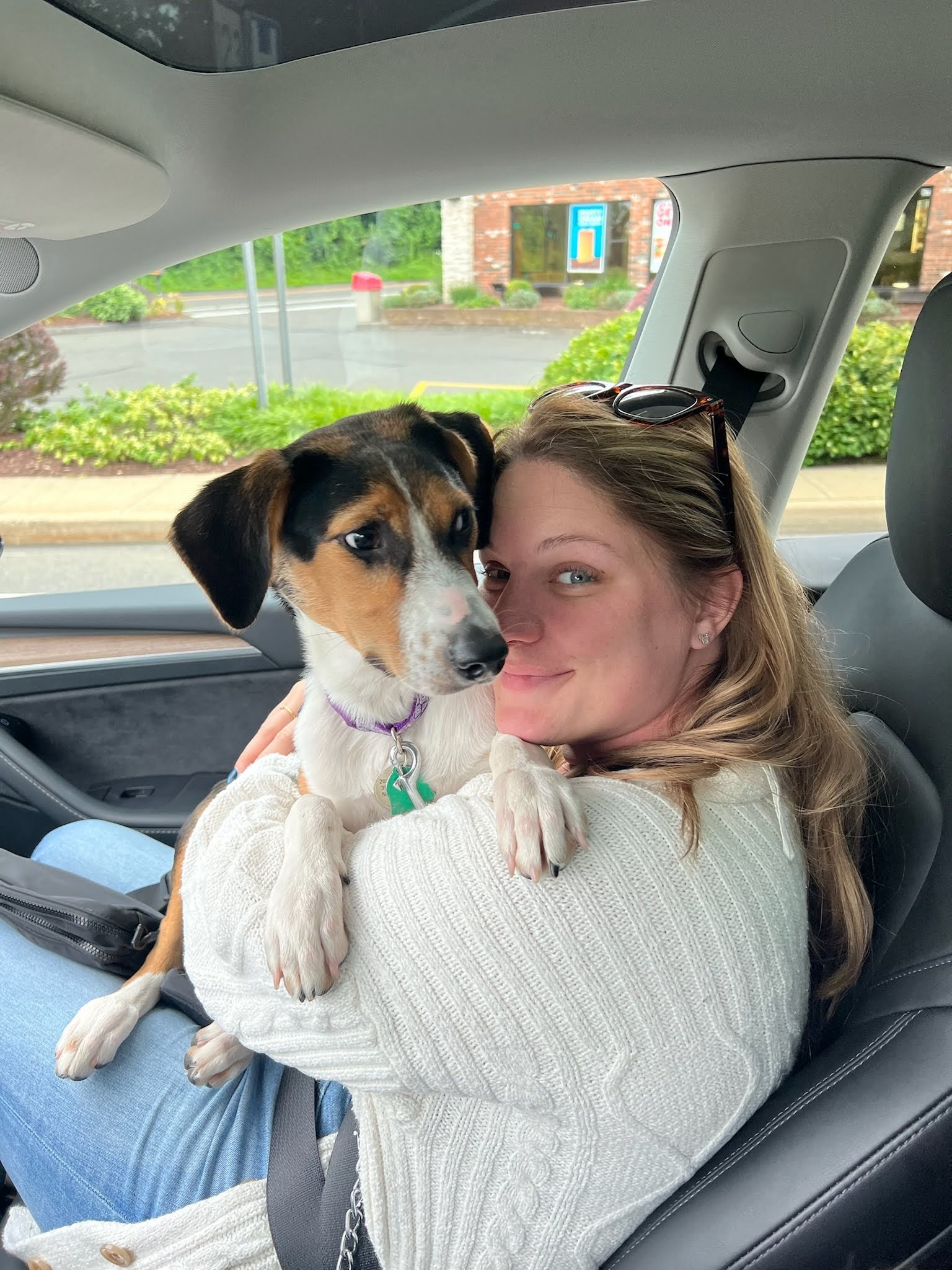 Caitlin Bria with her dog