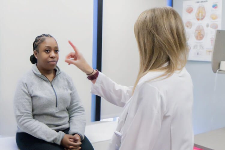 patient getting checked