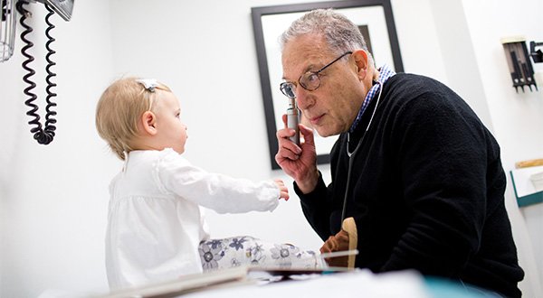toddler getting a checkup